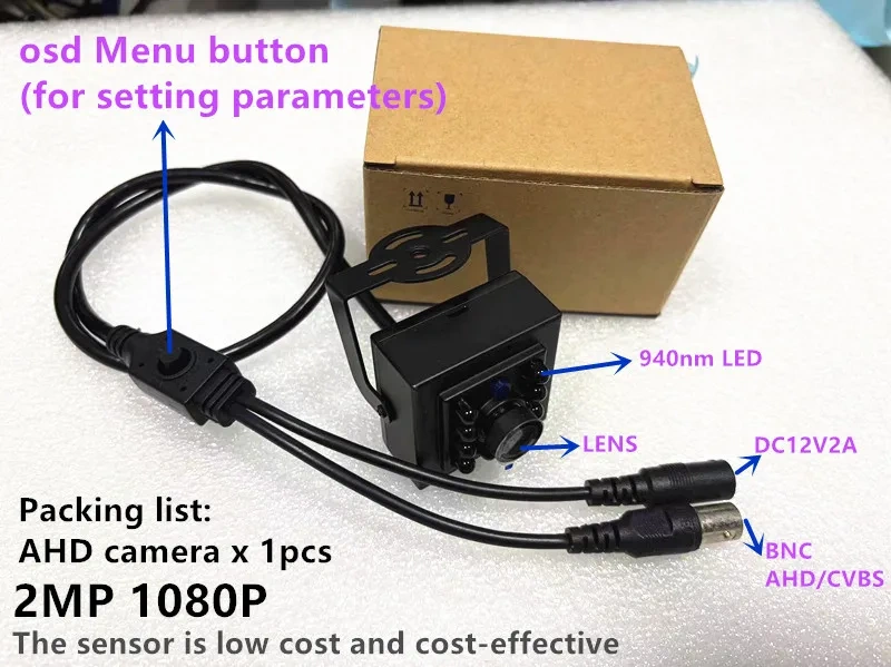 IMX335 IMX290 IMX307 Night Vision IRCUT Mini AHD Camera Cvbs Osd 2MP CCTV Security Square Low Illumination 0.0001lux Dark Light