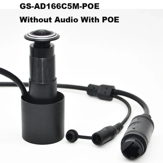 5MP HD Door Eye Hole H.265 1.66mm 1.78mm Wide Angle 180Degree CCTV Network Mini Peephole POE Door IP Camera P2P Audio Microphone