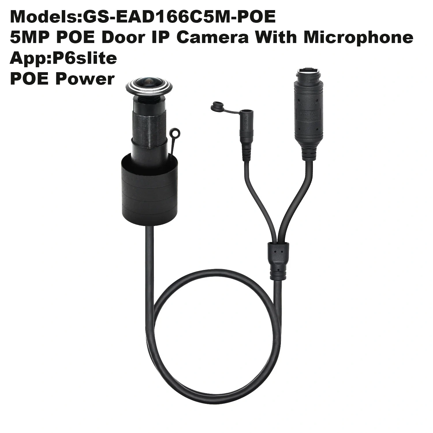 5MP HD Door Eye Hole H.265 1.66mm 1.78mm Wide Angle 180Degree CCTV Network Mini Peephole POE Door IP Camera P2P Audio Microphone