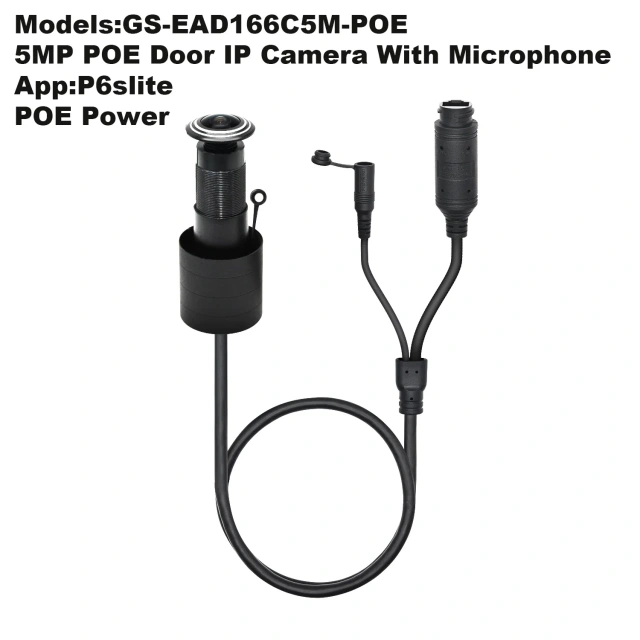 5MP HD Door Eye Hole H.265 1.66mm 1.78mm Wide Angle 180Degree CCTV Network Mini Peephole POE Door IP Camera P2P Audio Microphone