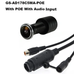 5MP HD Door Eye Hole H.265 1.66mm 1.78mm Wide Angle 180Degree CCTV Network Mini Peephole POE Door IP Camera P2P Audio Microphone