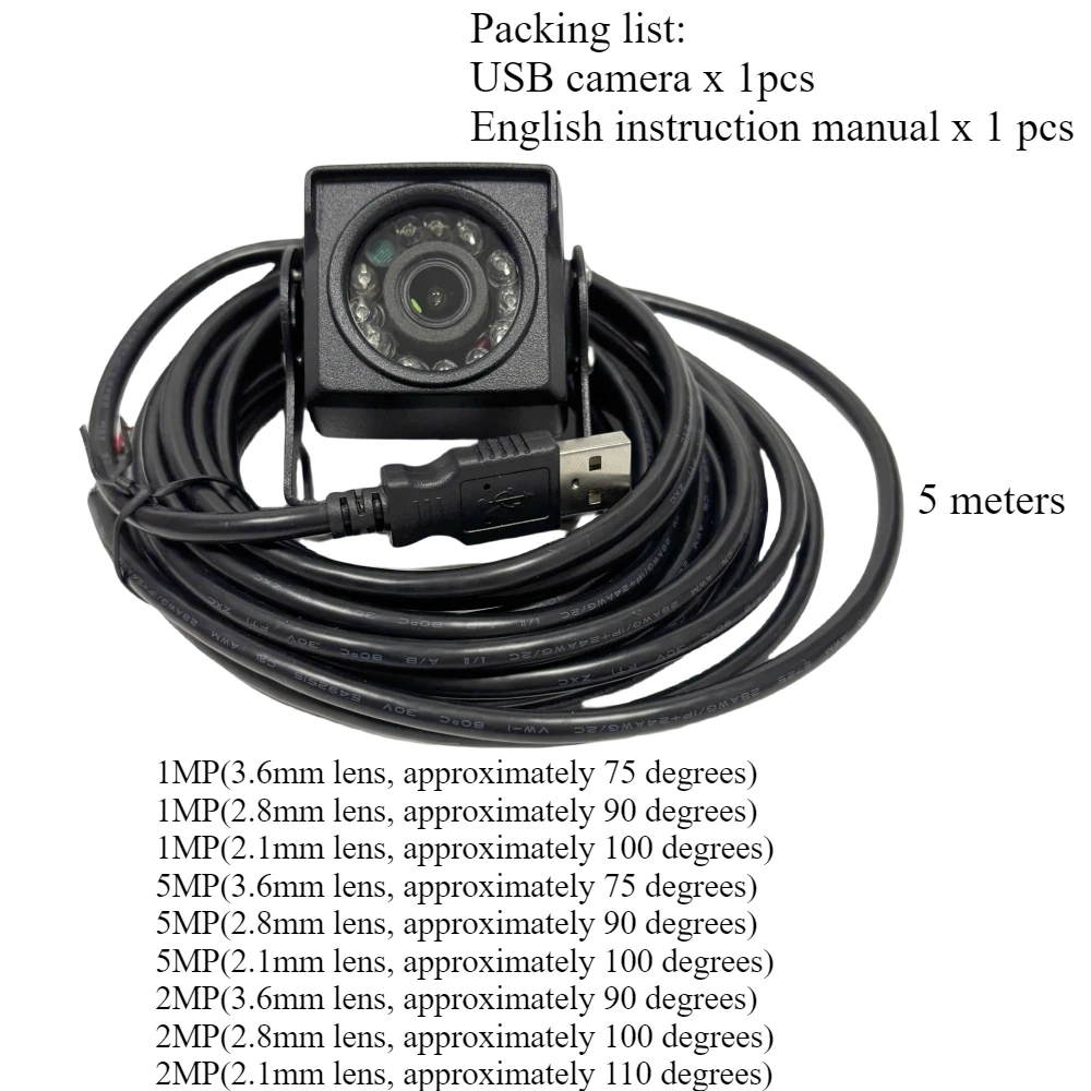 Type-c Outdoor IP65 5MP 1080P 720P 940nm IR Night Vision Webcam Waterproof mini Usb Camera Dashcam Vehicle Android Driver Free