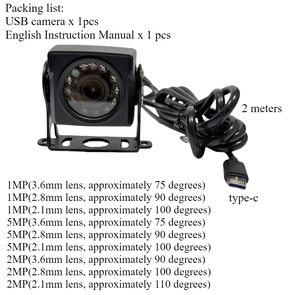 Type-c Outdoor IP65 5MP 1080P 720P 940nm IR Night Vision Webcam Waterproof mini Usb Camera Dashcam Vehicle Android Driver Free