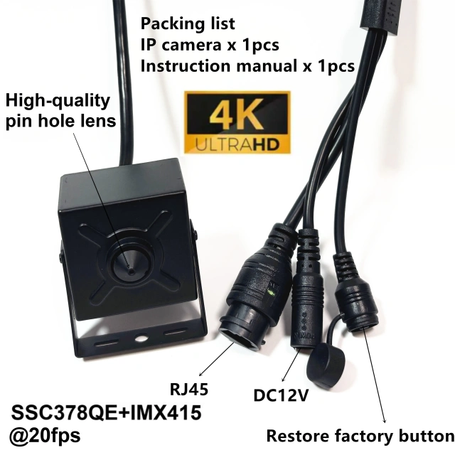 H.265 POE HD 6K 12MP Audio Mini IP Camera 4K 8MP Pin hole 3.7MM Lens Security P2P CCTV Cameras Video Surveillance APP Videolink