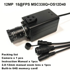 BOX IP Camera Mini 6K 12MP High Resolution 3840x3104 RTMP Webcam 5-50mm 64G Card Detection Security Protection Smart CCTV Camera
