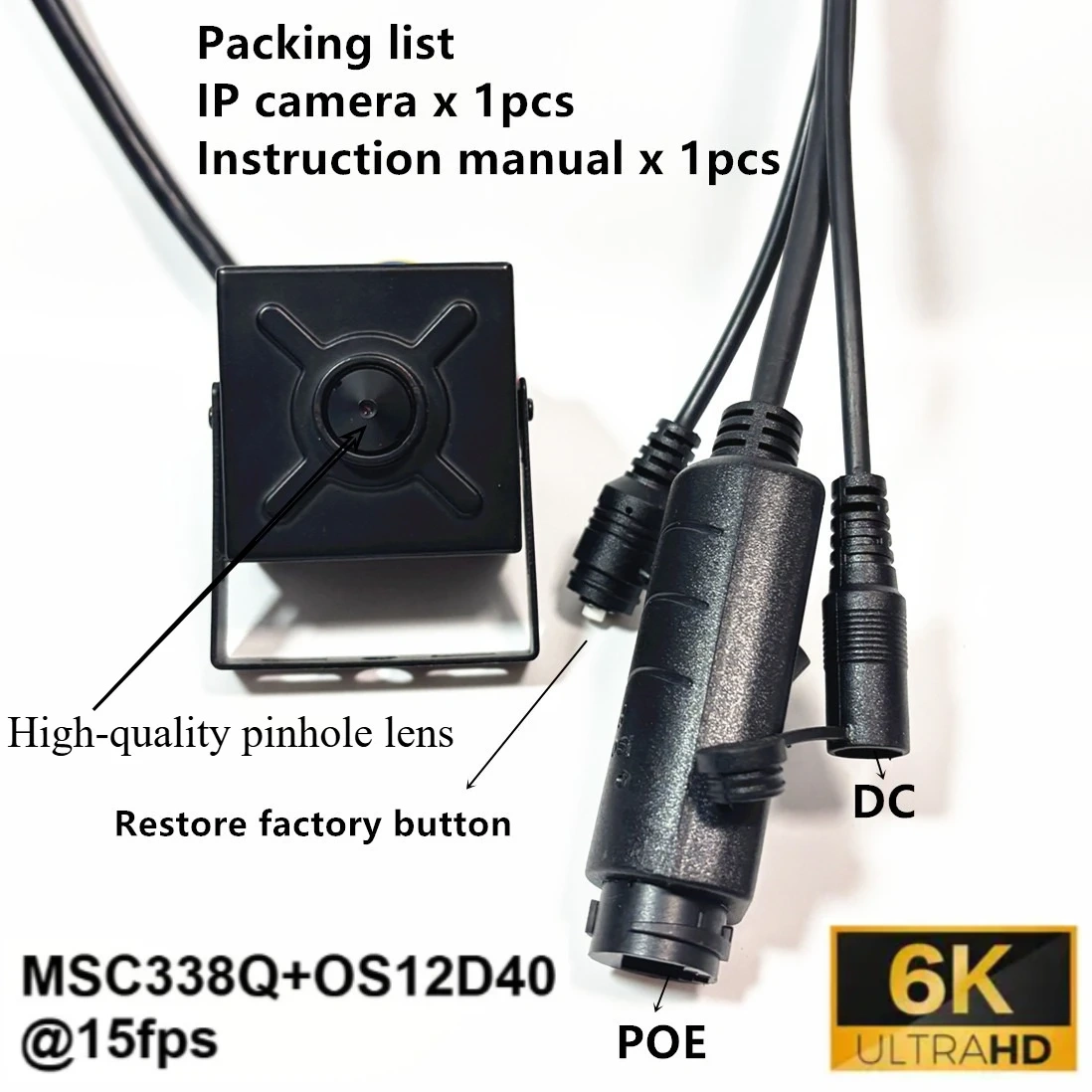 H.265 POE HD 6K 12MP Audio Mini IP Camera 4K 8MP Pin hole 3.7MM Lens Security P2P CCTV Cameras Video Surveillance APP Videolink