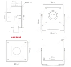 SDI Camera Mini Industrial CCTV HD SDI 2.0MP 1080P 60fps 30fps Imx385 Security Box Analog Cvbs WDR Security Small Sized Square