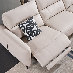 Luxury Genuine Italian style Leather power Reclinable Living room furniture sectional sofa