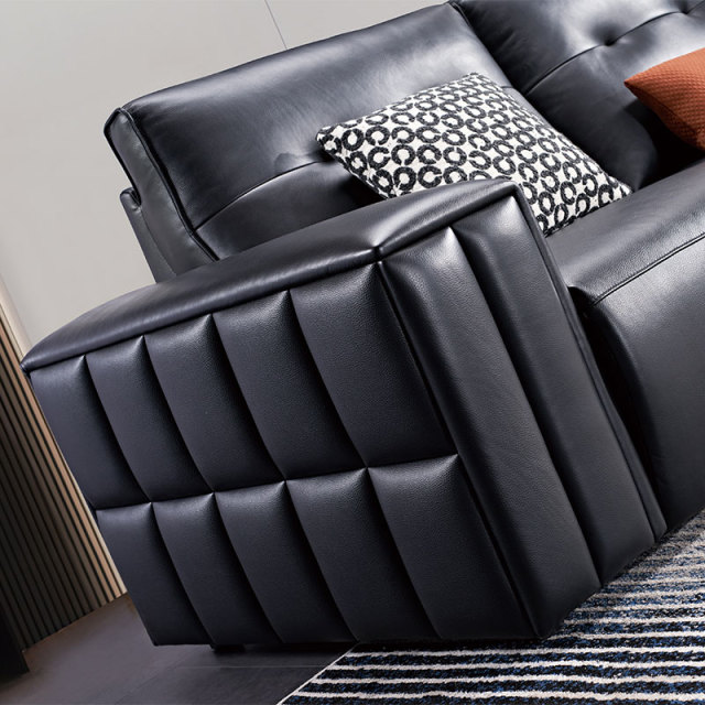 Luxury Genuine High-end Leather power Reclinable Living room villa sectional sofa