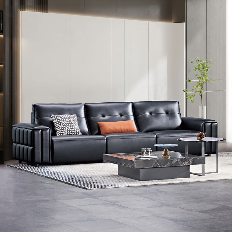 Luxury Genuine High-end Leather power Reclinable Living room villa sectional sofa