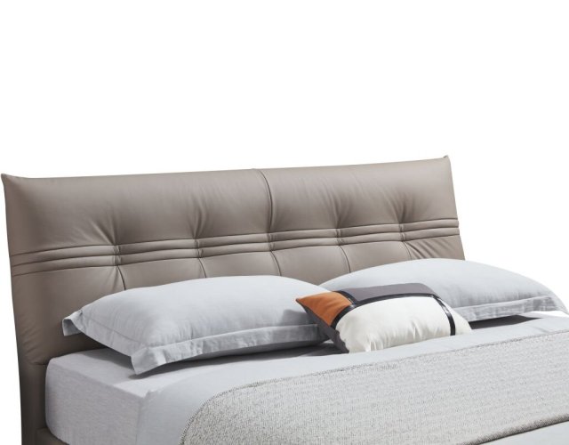 Modern Italian Design Solid Wood high-end King Size genuine Leather Bed for bedroom