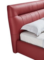 Modern Italian Design Solid Wood high-end King Size genuine Leather Bed for bedroom