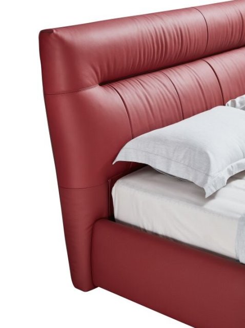 Modern Italian Design Solid Wood high-end King Size genuine Leather Bed for bedroom