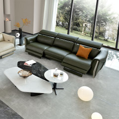 Luxury Italian design Full Genuine Leather power Recliner Living room villa furniture Modern sectional sofa
