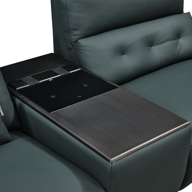 Luxury Genuine Italian design Full Leather power Recliner Living room villa furniture Lobby Modern sectional sofa