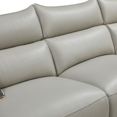 Luxury Genuine Italian design Full Leather power Recliner Living room villa furniture Lshape Modern sectional sofa
