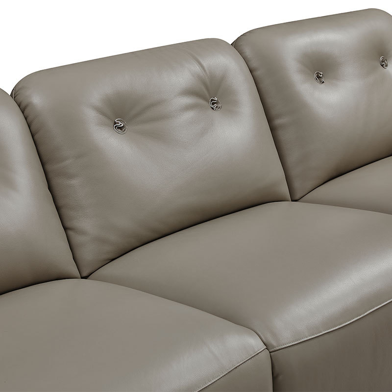 Luxury Genuine Italian design Full Leather power Recliner Living room villa furniture Lshape Modern sectional sofa