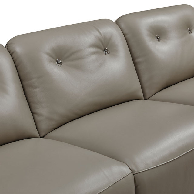 Luxury Genuine Italian design Full Leather power Recliner Living room villa furniture Lshape Modern sectional sofa