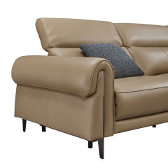 Luxury Genuine Italian design Full Leather power Recliner Living room villa furniture Lshape Modern sectional sofa