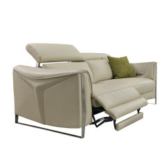 Luxury Italian design Full Genuine Leather power Recliner Living room villa furniture Modern sectional sofa