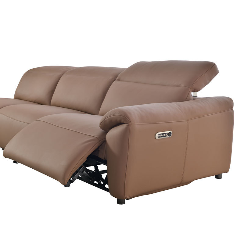 Luxury Italian design Full Genuine Leather power Recliner Living room villa furniture Modern sectional sofa