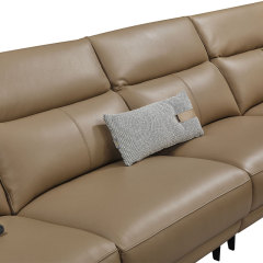 Luxury Genuine Italian design Full Leather power Recliner Living room villa furniture Lshape Modern sectional sofa