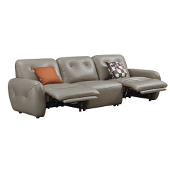 Luxury Genuine Italian design Full Leather power Recliner Living room villa furniture Lshape Modern sectional sofa