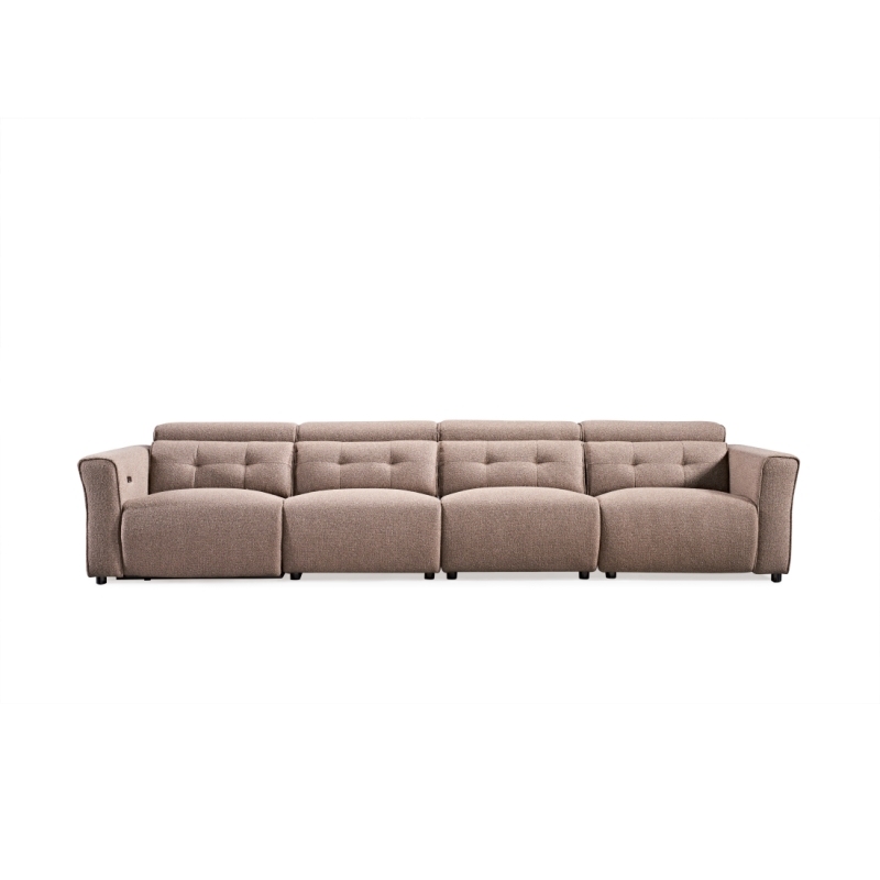 Luxury Italian style Living room furniture sectional fabric power Reclinable sofa