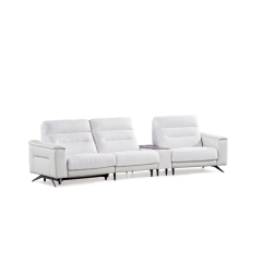 Luxury Italian style Living room sectional fabric power Reclinable sofa with Marble console