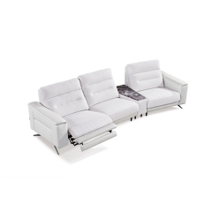 Luxury Italian style Living room sectional fabric power Reclinable sofa with Marble console