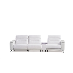Luxury Italian style Living room sectional fabric power Reclinable sofa with Marble console