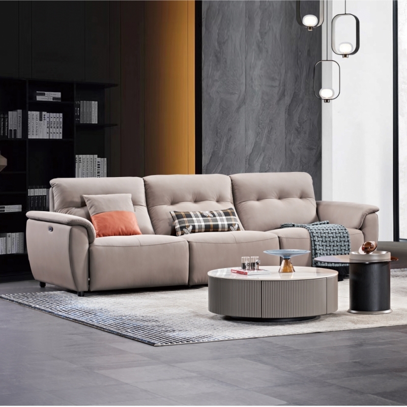 Luxury Italian style Living room furniture sectional power Reclinable Tech Leather sofa