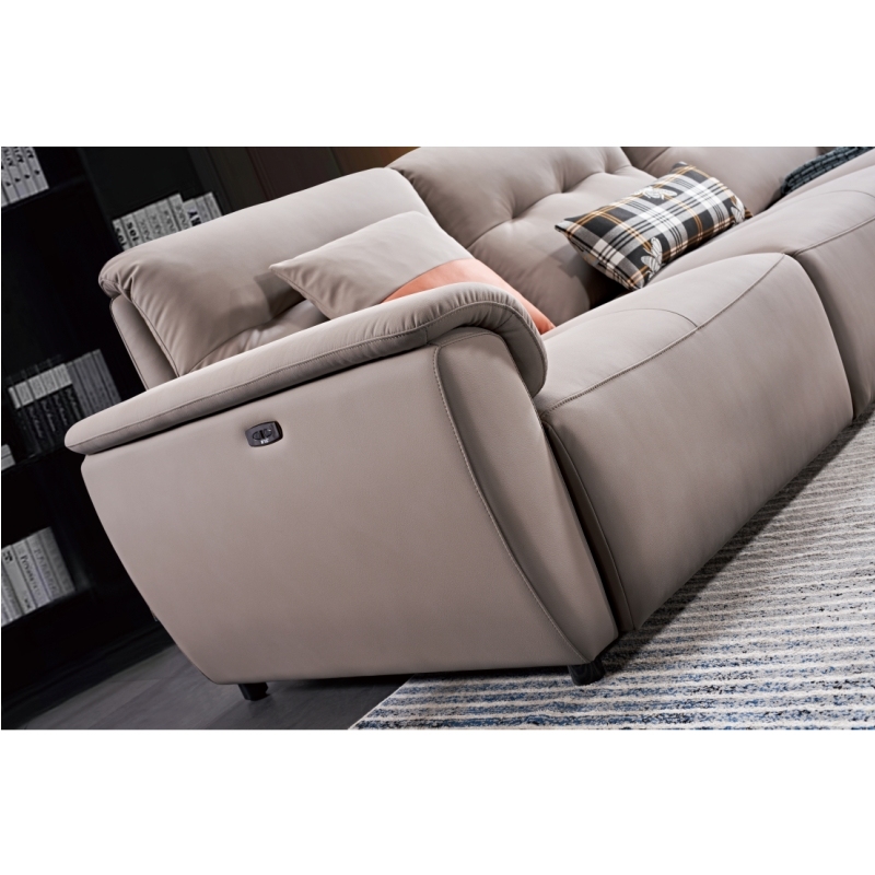 Luxury Italian style Living room furniture sectional power Reclinable Tech Leather sofa