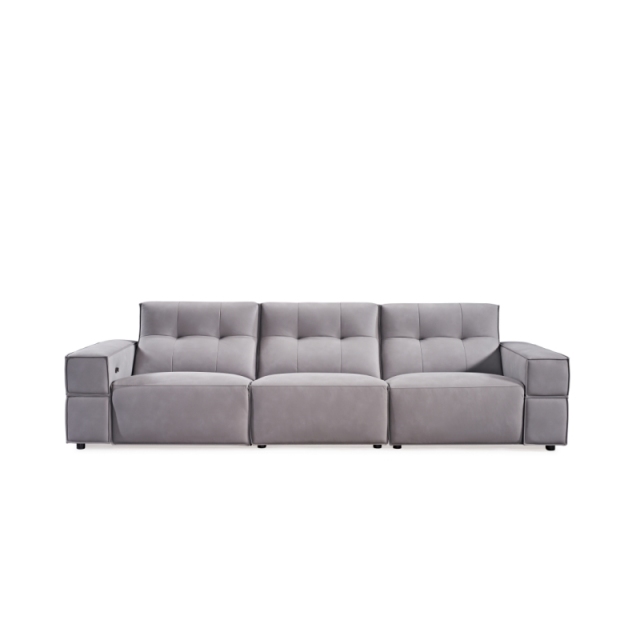 Luxury Italian style Living room furniture sectional power recliner Tech Leather sofa
