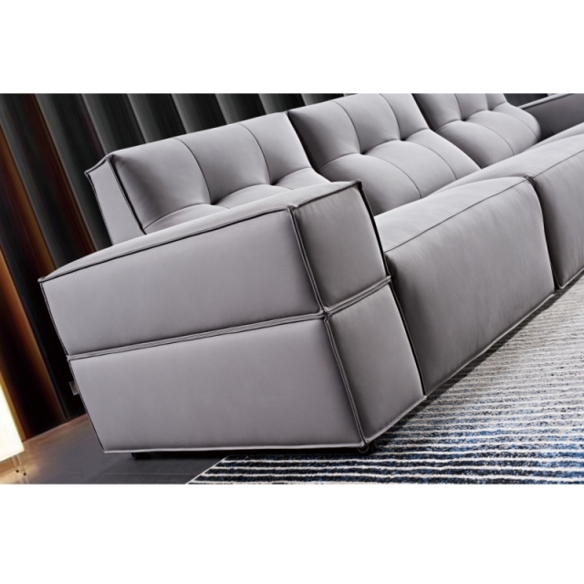 Luxury Italian style Living room furniture sectional power recliner Tech Leather sofa