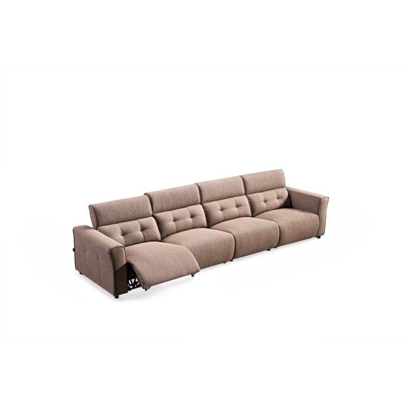 Luxury Italian style Living room furniture sectional fabric power Reclinable sofa