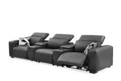 Modern smart leather sofa with high density foam padding, self storage, one button to control the angle of the sofa, self usb charging port leather sofa.