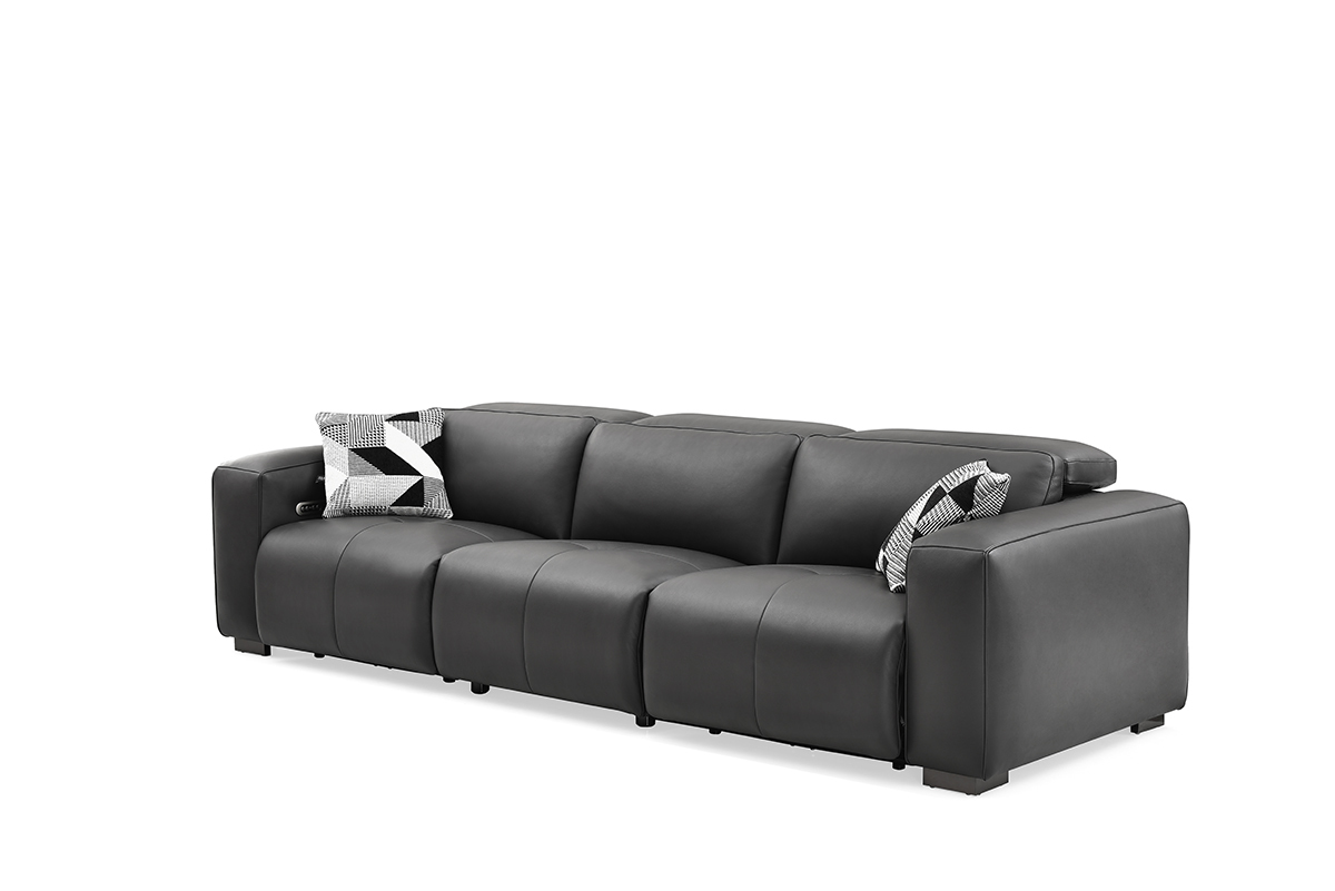 Modern smart leather sofa with high density foam padding, self storage, one button to control the angle of the sofa, self usb charging port leather sofa.