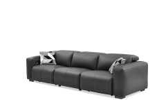 Modern smart leather sofa with high density foam padding, self storage, one button to control the angle of the sofa, self usb charging port leather sofa.