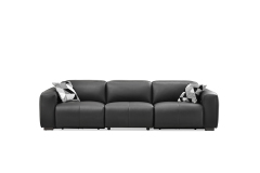 Modern smart leather sofa with high density foam padding, self storage, one button to control the angle of the sofa, self usb charging port leather sofa.