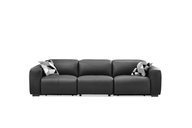 Modern smart leather sofa with high density foam padding, self storage, one button to control the angle of the sofa, self usb charging port leather sofa.