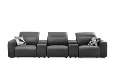 Modern smart leather sofa with high density foam padding, self storage, one button to control the angle of the sofa, self usb charging port leather sofa.