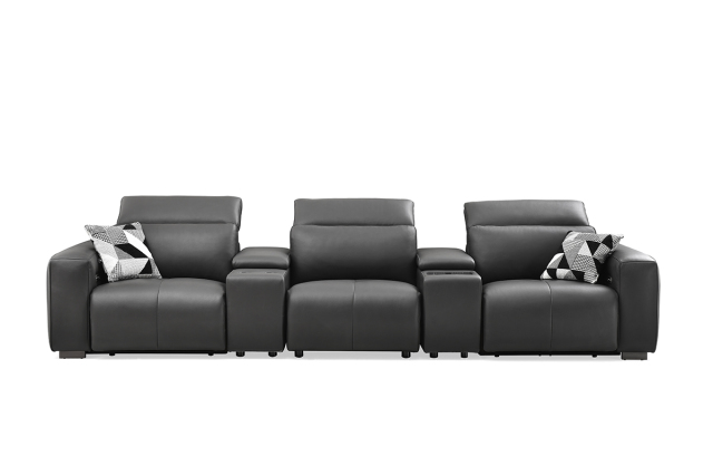 Modern smart leather sofa with high density foam padding, self storage, one button to control the angle of the sofa, self usb charging port leather sofa.