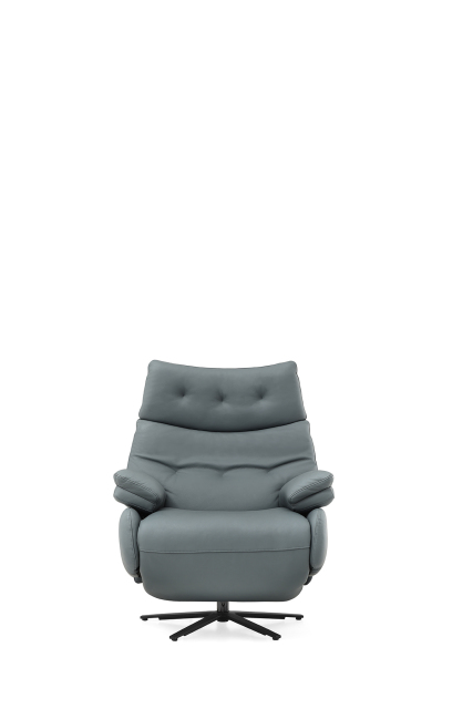 Manual Italian Single Chair, Gray, Manually control the angle of the chair, high-density sponge filling, not easy to deform, easy to clean, leather single chair.