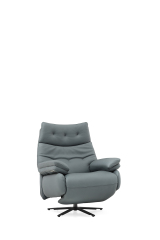 Manual Italian Single Chair, Gray, Manually control the angle of the chair, high-density sponge filling, not easy to deform, easy to clean, leather single chair.