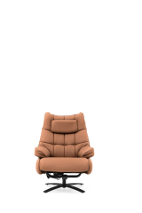 Manual Italian Single Chair, Gray, Manually control the angle of the chair, with footrest, high density sponge filling, not easy to deform, easy to clean, leather single chair.