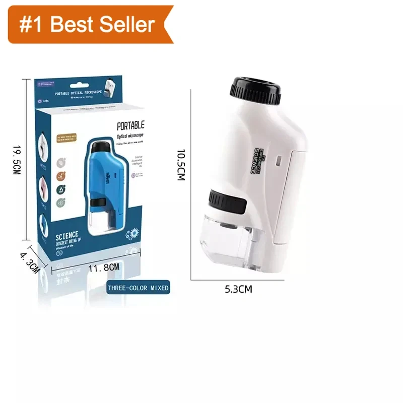 Jumon LED Light Biological Microscope 60X-120X Educational Toys Children Handheld Microscope China Infant Baby Toys Manufacturers, Suppliers