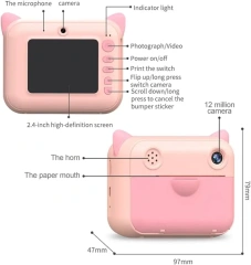 Jumon Digital Mini Toy Kids Cameras 2.4" IPS HD Portable Fast Instant Printing Camara Infantil Printer Photo Children's Camera China Infant Baby Toys Manufacturers, Suppliers