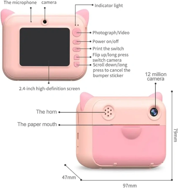 Jumon Digital Mini Toy Kids Cameras 2.4" IPS HD Portable Fast Instant Printing Camara Infantil Printer Photo Children's Camera China Infant Baby Toys Manufacturers, Suppliers