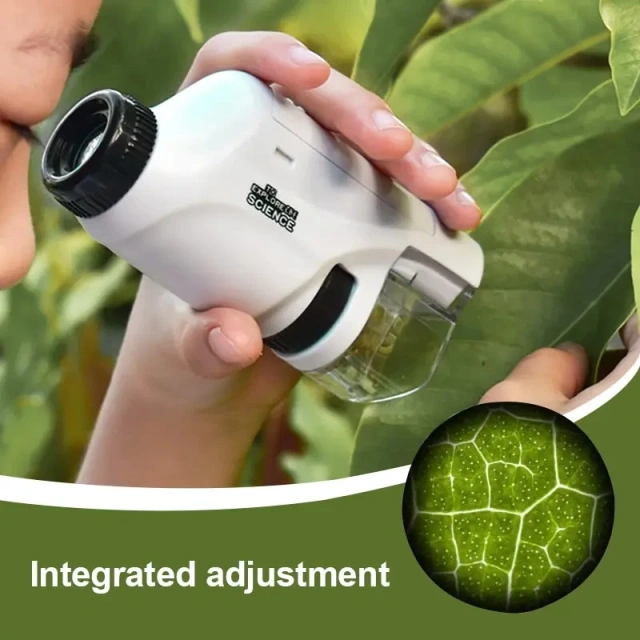 Jumon LED Light Biological Microscope 60X-120X Educational Toys Children Handheld Microscope China Infant Baby Toys Manufacturers, Suppliers